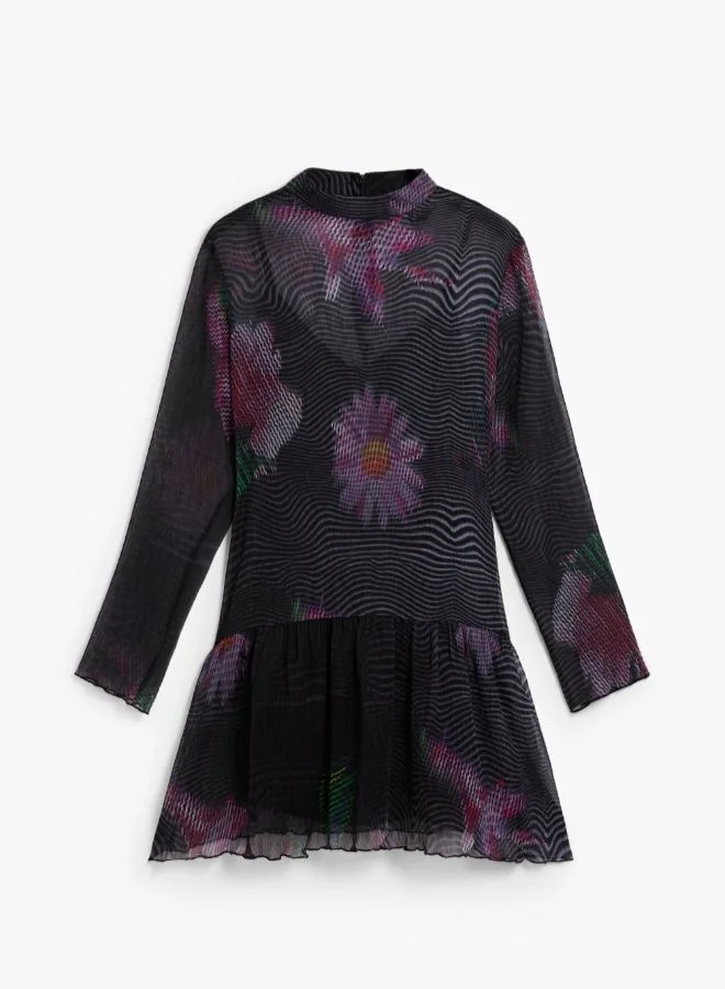 DESIGUAL Pixelated Midi Dress